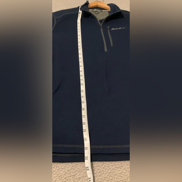 Eddie Bauer Men’s Navy Blue 1/4 Zip Sweater - Picture 6 of 6